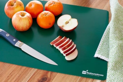 Restaurantware RW Base 18 Inch x 12 Inch Flexible Cutting Boards 1 Includes 4 Mats Cutting Mats For Cooking - Dishwasher-Safe Assorted Colors Plastic Cutting Board Set For Kitchen