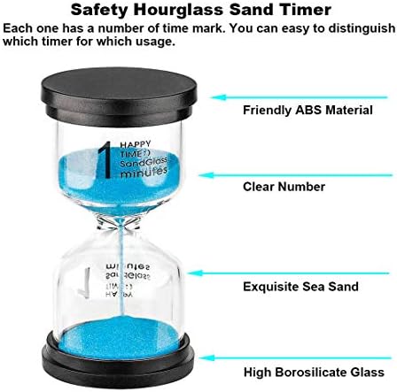 Sand Timer 1 Minute Hourglass Timer： Colorful Sand Watch 1 Minute, Small Blue Sand Clock one Minute, Plastic Hour Glass Sandglass Timer for Kids, Games, Classroom, Kitchen, Decoration