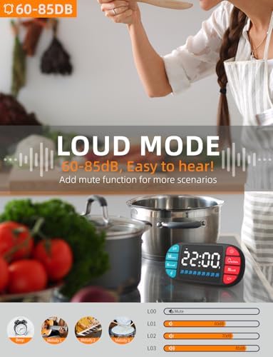 DOOMAY Magnetic Digital Kitchen Timer for Classroom Countdown