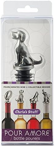 Stainless Steel Dog Wine Aerator Pourer - Deluxe Decanter Spout for Robust Red and White Wine - Pour Amore Bottle Pourer/Stopper & Air Diffuser by Chris's Stuff