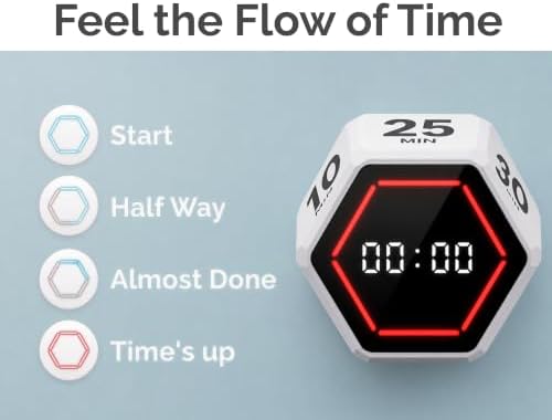 KADAMS Pomodoro Timer Cube, Visual Timer for Kids, Productivity Desk Timer