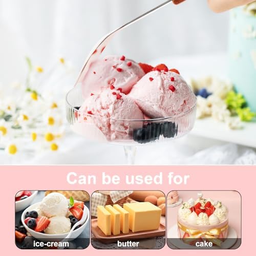 Ice Cream Scoop Ice Cream Shovel Stainless Steel Ice Cream Spade with Comfortable Wood Handle Nonstick and Anti-Freeze Ice Cream Scooper, 2 Pcs