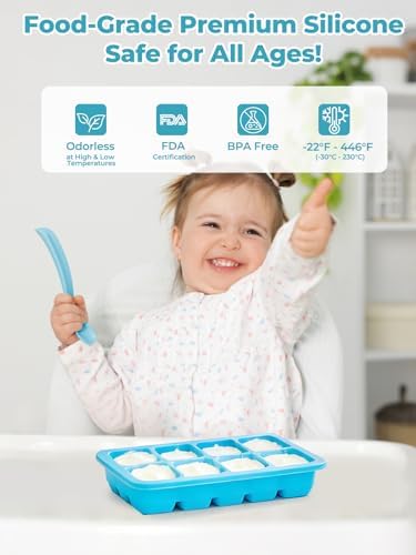 FOHERE Ice Cube Tray, 4-Packs Flexible Silicone Ice Trays for Freezer