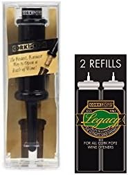 Cork Pops Original Wine Bottle Opener, 6.5 Inch – Made in USA, Effortless Push-Button Cork Removal, Includes Cartridge (Opens Up to 60 Bottles) (Black, 3 Cartridges)