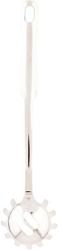 Restaurantware Met Lux 13 Inch Pasta Server 1 Heat-Resistant Spaghetti Fork - Slotted Ergonomic Handle Stainless Steel Noodle Spoon Kitchen Pasta Fork For Cooking Noodles Durable