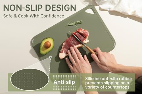 THETCHRY Plastic Cutting Board Set, Cutting Boards for Kitchen BPA Free