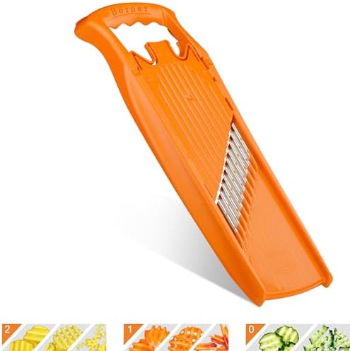 Börner by Reston Lloyd Wave-Waffle Power Line • Crinkle Cut/Spirelli Vegetable Slicer • Slicer for Wave Waffle Cut Style • Multiple Thickness Options • Made in Germany, Orange