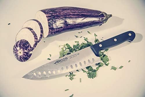 Arcos Knife Set 3 pieces Nitrum Stainless Steel. Professional Kitchen Knives for Cooking. Ergonomic Polyoxymethylene POM Handle. Series Universal. Black Color