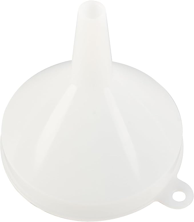 Restaurantware-Met Lux 8-ounce Plastic Funnel, 1 Plastic Funnel - Precise Spout, White Pouring Tool, Wide Spout, For Transferring Ingredients