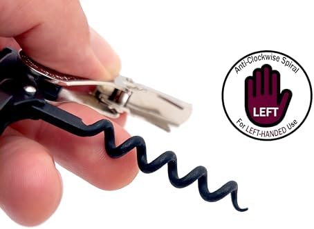 Pulltap's Genuine Classic 500 LEFT-HANDED Waiter's Corkscrew – Double-Hinged Wine Key with Hinged Foil Cutter – Patented Design – Made in Spain – Red (Rojo)