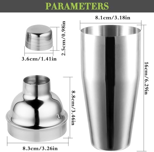 Cocktail Shaker,24oz Drink Mixer with Built-in Strainer for Mixing Drinks Margaritas,Beginner Friendly Stainless Steel Mixer Bar Utensil Tool