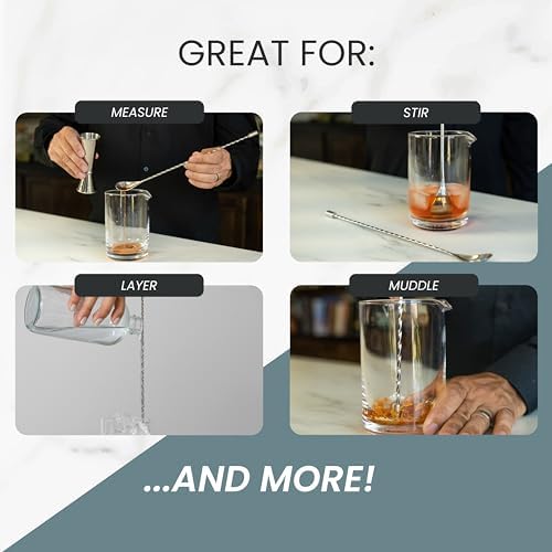 A Bar Above 2-Piece Gold Bar Spoon Set, 12-Inch Heavyweight Cocktail Mixing Spoons, Stainless Steel Drink Stirrers for Shakers and Mixing Glasses, Bartender Tools for Professionals