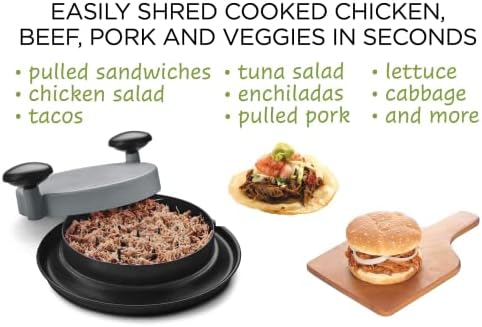 Chicken Shredder Shred Machine,Alternative to Bear Claws Meat Shredder for Pulled Pork Red Beef and Chicken (Grey)