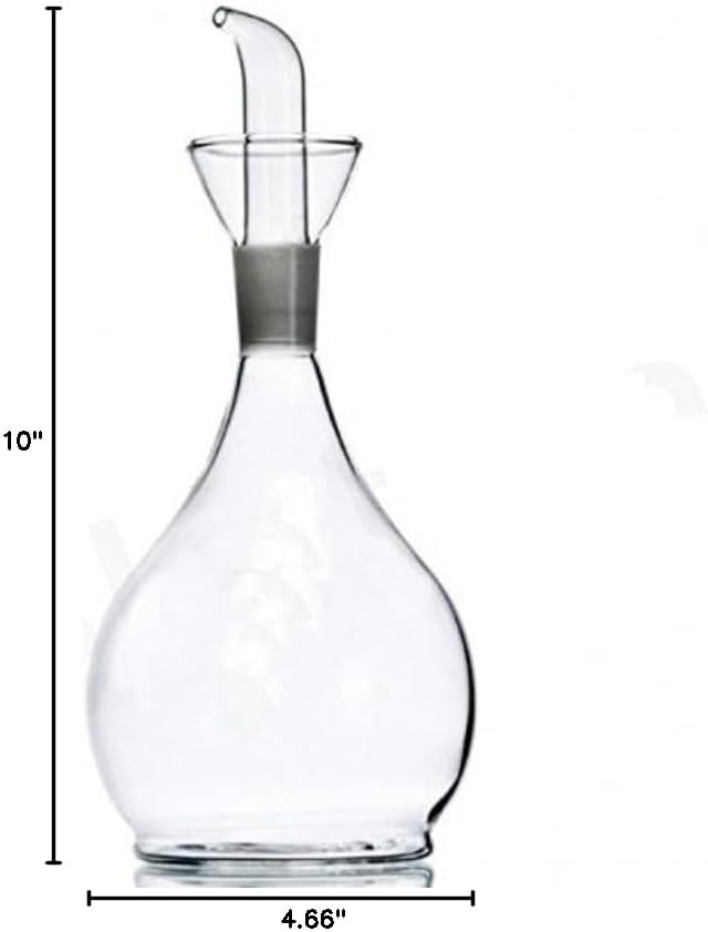ELETON's Planet Pear Shape 30 ounces Clear Glass No Drip Oil Dispenser with Pourers and NO Funnel Needed - Oil Dispenser Bottle for Kitchen and BBQ
