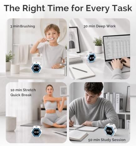 KADAMS Pomodoro Timer Cube, Visual Timer for Kids, Productivity Desk Timer