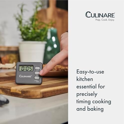 Culinare 20-Hour Digital Kitchen Timer – Compact Countdown Timer with Magnetic Back, Integrated Stand & Battery Included – Ideal for Cooking & Baking