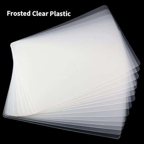 15 Pack Plastic Cutting Mats, Frosted Clear Flexible Kitchen Cutting Board, Plastic Placemats Table Mats, 17 x 11 Inches