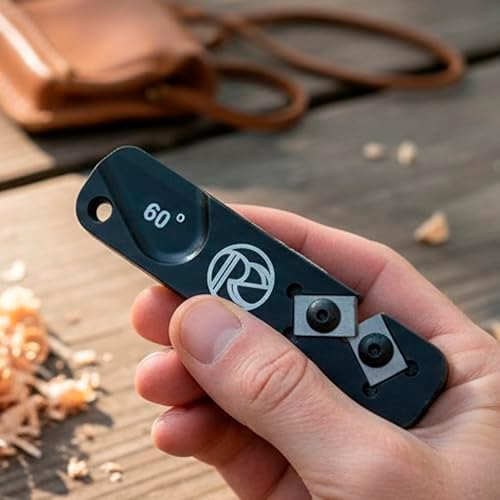 Redi-Edge Portable Knife Sharpener - Pocket knife Sharpener with Duromite Sharpening Element - Honing Rod at 60° for Kitchen, Home & Hunting - Compact Travel Knife Honing Rod