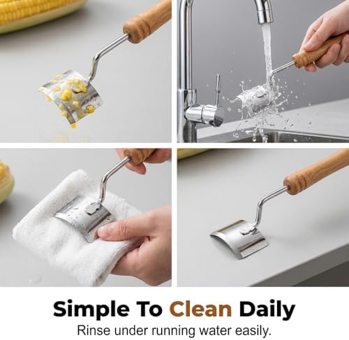 Corn Peeler for Corn on the Cob, Stainless Steel Corn Cob Stripper, Corn on Cob Remover Corn Cob Stripper (Style B-1PC)