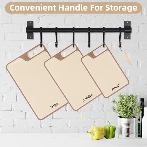 4 Piece Plastic Cutting Board Set for Kitchen Dishwasher Safe,Food Safety, Non-Slip Design, Ideal for Meat and Vegetable Prep