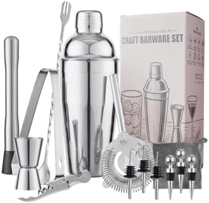 Cocktail Shaker Set,13Piece Bartender Kit,Bar Tool Set,Bar Cart Accessories