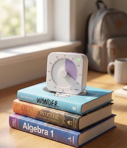60 Minute Visual Timer for Kids - Premium Countdown Timer with Magnetic Back & Pause Function, Silent Operation for Classroom Teaching Home, Time Management Tool(Batteries Included) (Purple)