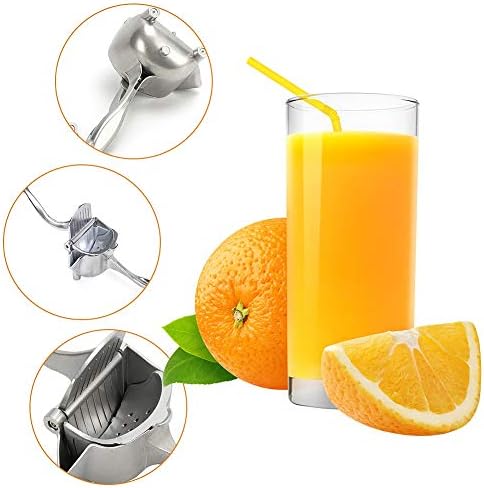 Stainless Steel Manual Fruit Juicer Portable Heavy Duty Alloy Hand Juicer Lemon Orange Squeezer Press Citrus Squeezer