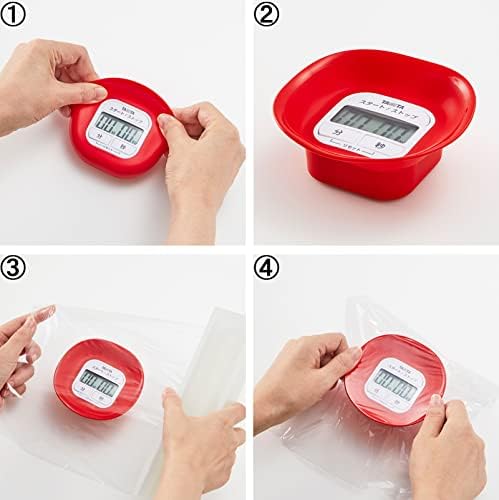 Tanita TD-420 RD Kitchen Study Learning Timer with Magnet and Silicone Timer, Red
