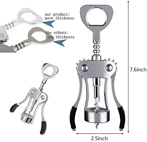 Foho Best Wing Corkscrew Wine Bottle Opener Luxury Waiter Corkscrew with Stopper Set for Wine Enthusiast Waiters - Sleeve Anchors