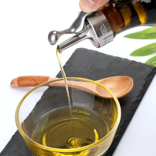 500ml Green Olive Oil Dispenser Bottle,17oz Glass Oil and Vinegar Cruet