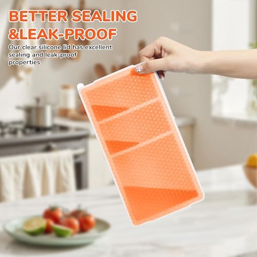 Silicone Freezer Trays with Lid (2-Pack), 1-Cup & 2-Cup Silicone Freezer Molds, Stackable Soup Cubes Freezer Tray with Lid for Portion Control, Food Storage & Meal Prep, Oven & Dishwasher Safe