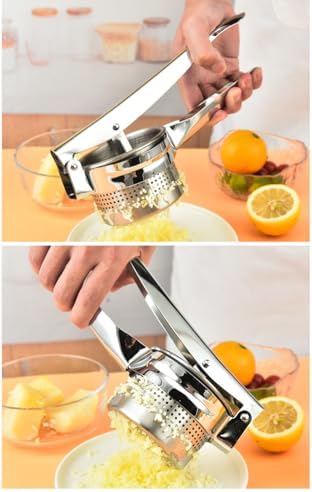 Heavy Duty 430 Stainless Steel Potato Masher Potato Press Potato Ricer with Comfortable Handle Kitchen Gadget