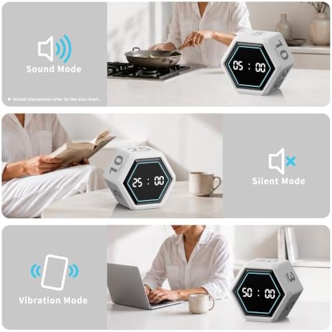 Visual Productivity Timer with Stopwatch, 5 & 25 Minute Presets