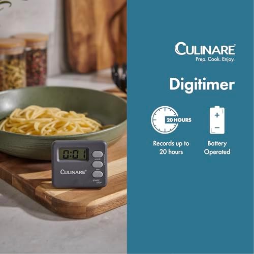 Culinare 20-Hour Digital Kitchen Timer – Compact Countdown Timer with Magnetic Back, Integrated Stand & Battery Included – Ideal for Cooking & Baking