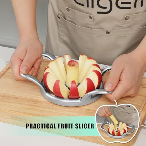 5.5 Inch Extra Large 12-Slice Fruit Cutter, Solid Divider Wedger Gifts for Mom