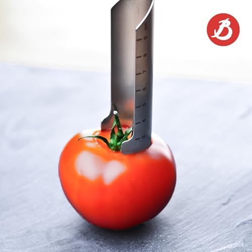 de Buyer UNIVERSAL CORE CONCEPT Manual Corer, Red - 1” - Serrated Stainless Steel Blade - Ergonomic, Non-Slip Handle - Easy to Use