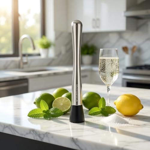 Homestia 10 Inch Muddler for Cocktails, Cocktail Muddler for Lemonade