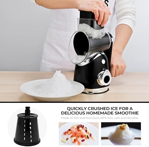 SUSTEAS Rotary Cheese Grater Hand Crank, Kitchen Shredder Vegetable Slicer