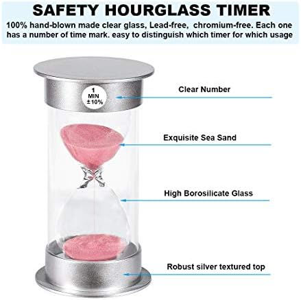 SuLiao 1 Minute Hourglass Timer Sand Clock, Unbreakable Pink Sand Watch one Minute, Colorful Plastic Hour Glass Sandglass for Kids, Games, Classroom, Decorative