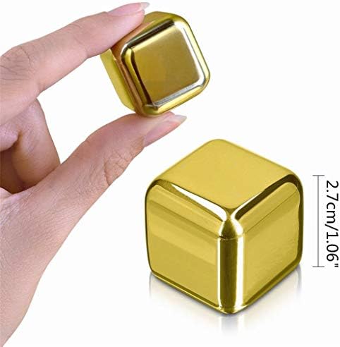 Stainless Steel Square Shaped Whiskey Stones Set Reusable Chilling Rocks Ice Stones Gift for Whiskey Lovers