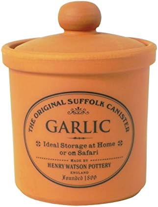 Henry Watson - Garlic Keeper - Terracotta - Made in England - The Original Suffolk Collection - 3.8 inches x 4 inches