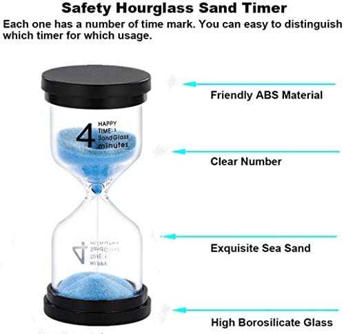 SuLiao Hourglass 4 Minute Sand Timer：Colorful Small Purple Sand Clock 4 Min, Plastic Hour Glass Sandglass for Kids, Games, Classroom, Kitchen, Decor