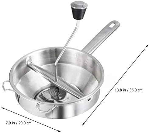 Hemoton Potato Masher Stainless Steel Stainless Steel Food Mill Potato Masher, Rotary Food Mill for Sauce, Applesauce, Puree, Mashed Potatoes, Jams - Potato Ricer Professional