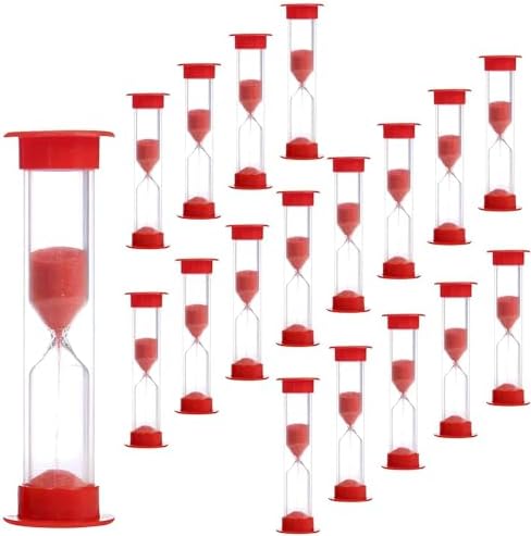 PROLOSO 30 Sec Sand Timer Hourglass Sandglass Clock Countdown Bulk Toy Set Timers for Kids Games Classroom School Prize Party Favors Pack of 20 (red Sand)