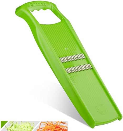 Börner Roko PowerLine Vegetable Slicer • Julienne Cutter for Fruit and Vegetables • Julienne Slicer for Fine Strips • Fine Vegetable Grater • Kitchen Slicer (Green)