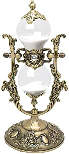 Vintage Embossed Hourglass Sand Timer Decor,360° Rotating 15 Min