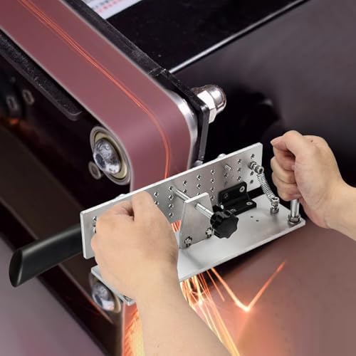 Belt Grinder Knife Jig Manual Sharpener Holder Long Sharpening Locator Fixed Angle Jig for Belt Sander Belt Machine (Large)