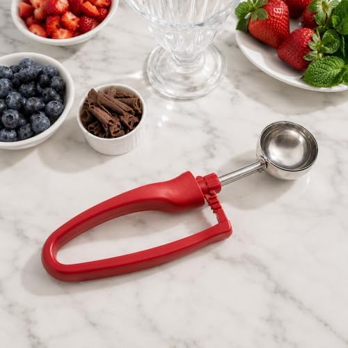 Restaurantware Ice Cream Scoop 1 Case 1.4 oz Stainless Steel Portioner Commercial Kitchen Tool Comfortable Grip Dishwasher-Safe Ambidextrous Handle
