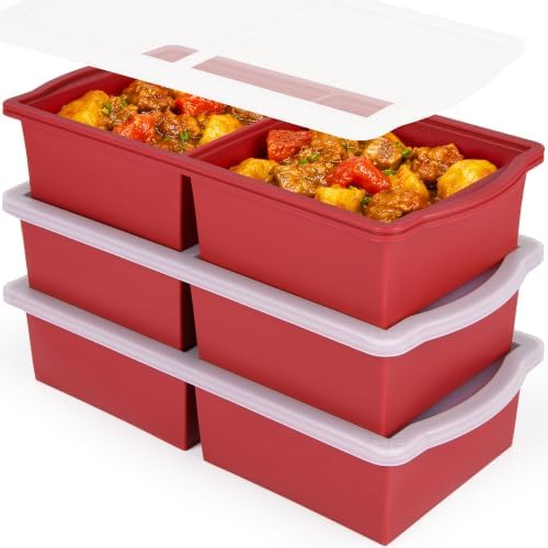 Silicone freezer molds, 2-cup Silicone Freezer Trays with Lid,Soup Freezer Container large Ice Cube Molds, Perfect for Storing Lasagna, Leftovers, Sauces, Portioned Meals and More dishwasher safe