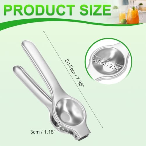 uxcell Metal Lemon Squeezer, Stainless Steel Citrus Fruit Juicer Handheld Lemon Juicer Squeezer Manual Press Professional Hand Kitchen Tool for Lemon Citrus Juicing, Silver Tone